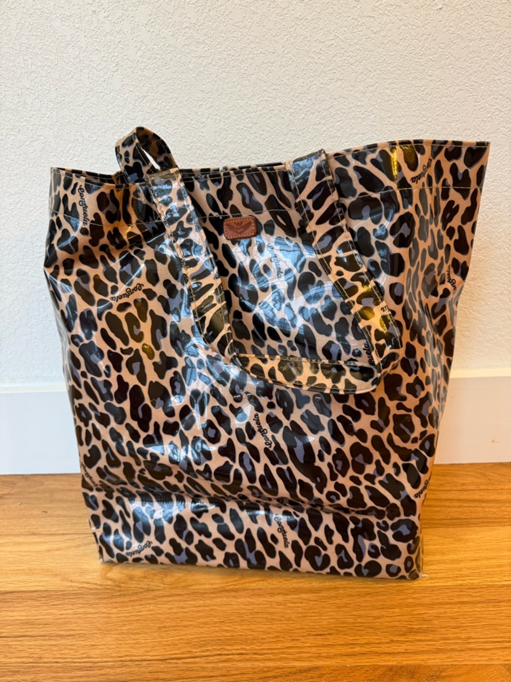 Consuela Leopard Print Tote Bag - Beige & Black